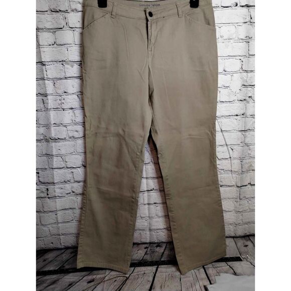 Dickies Womens Tan Straight Leg Chino Style Flat Front Size 12R - Picture 1 of 8